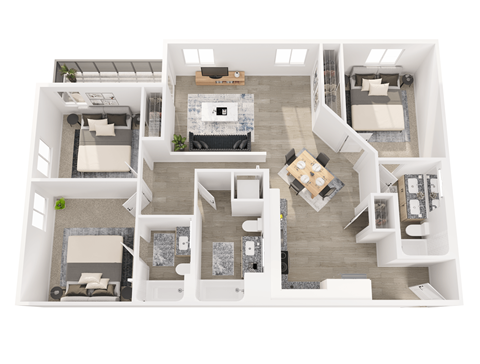 a floor plan of a two bedroom apartment with a living room and dining room